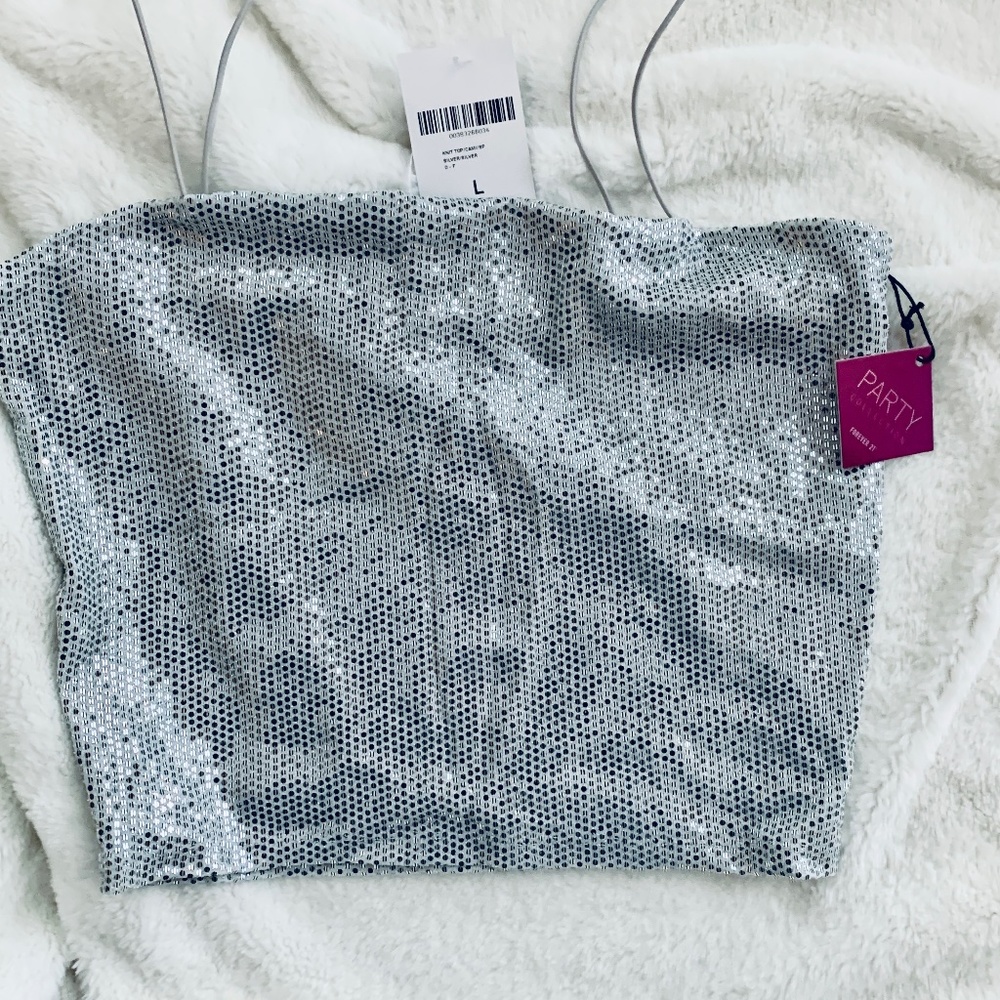Sequen crop top fully lined with tiny straps size large